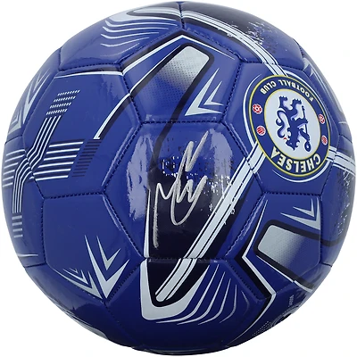 Moisés Caicedo Chelsea Autographed Chelsea Blue & White Logo Soccer Ball