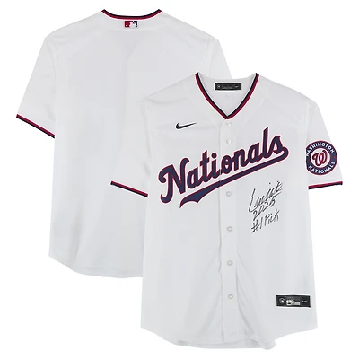 Eli Willits Washington Nationals Autographed White Nike Replica Jersey with "2025 #1 Pick" Inscription