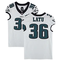 Cameron Latu Philadelphia Eagles Game-Used #36 White Jersey vs. New York Giants on October 9, 2025