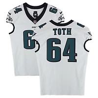 Brett Toth Philadelphia Eagles Game-Used #64 White Jersey vs. New York Giants on October 9, 2025