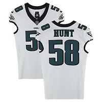 Jalyx Hunt Philadelphia Eagles Game-Used #58 White Jersey vs. New York Giants on October 9, 2025