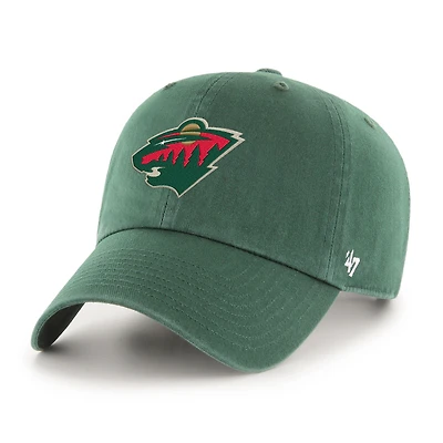 Men's '47 Green Minnesota Wild Logo Clean Up Adjustable Hat