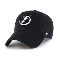 Men's '47  Black Tampa Bay Lightning Logo Clean Up Adjustable Hat