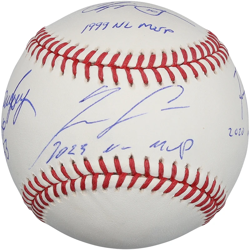 Chipper Jones, Freddie Freeman, Ronald Acuña Jr. & Dale Murphy Atlanta Braves Autographed Baseball with Multiple "NL MVP" Inscriptions