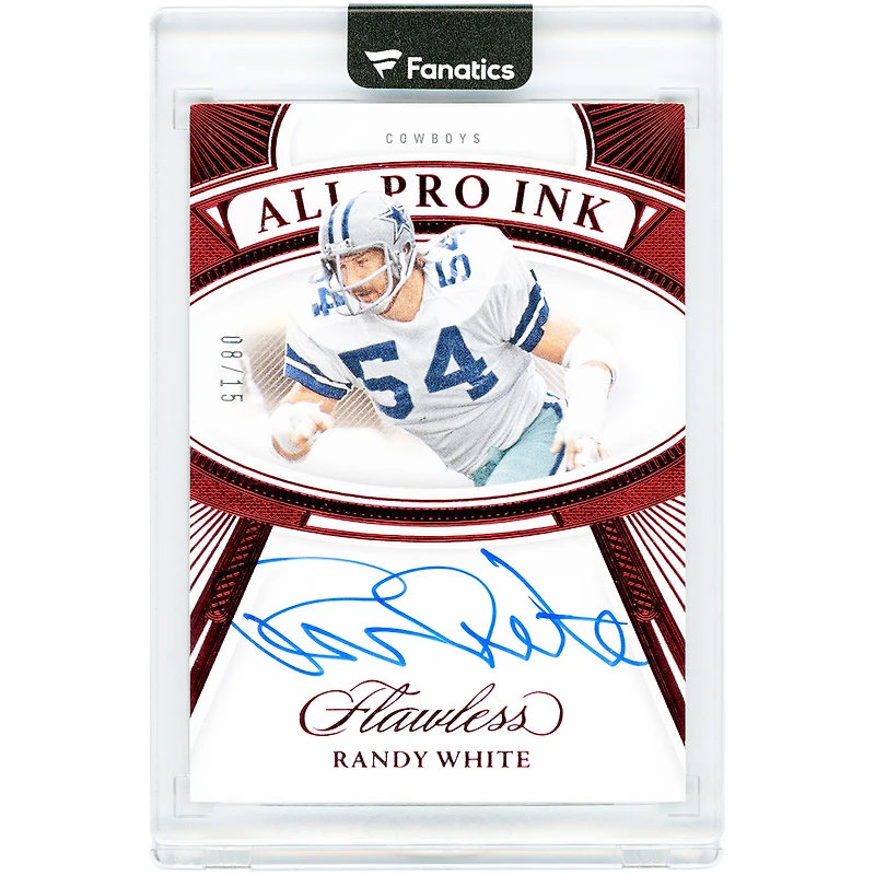 Randy White Dallas Cowboys Autographed 2024 Panini Flawless Ruby All Pro Ink #API-RWE #8/15 Card