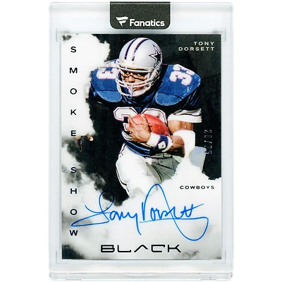Tony Dorsett Dallas Cowboys Autographed 2025 Panini Black Smoke Show #SSS-TDS #20/25 Card