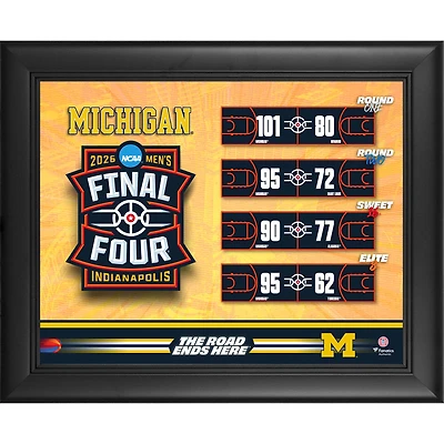 Michigan Wolverines Framed 13" x 16" 2026 NCAA Men's Basketball Tournament March Madness Final Four Collage