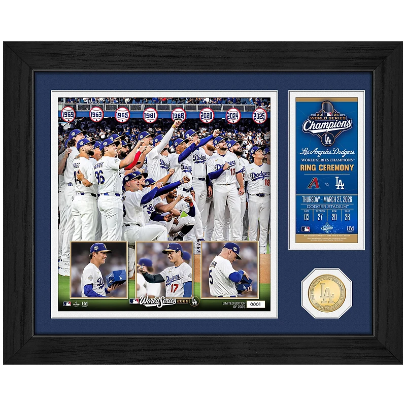 Highland Mint Los Angeles Dodgers 2026 Gold Collection 15" x 18" Ring Ceremony Bronze Coin Photo Mint