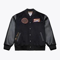 Men's Mitchell & Ness Allen Iverson Black Philadelphia 76ers Walk The Tunnel Varsity Full-Snap Jacket