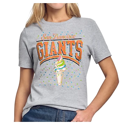 Women's Starter Gray San Francisco Giants Scatter of Sprinkles Graphic T-Shirt