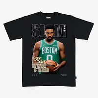 Unisex Jayson Tatum Black Boston Celtics SLAM Cover T-Shirt