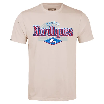 Men's Levelwear Khaki Quebec Nordiques Richmond Backdrop T-Shirt