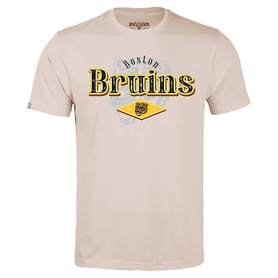 Men's Levelwear Khaki Boston Bruins Richmond Backdrop T-Shirt