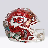 Andy Reid & Patrick Mahomes Kansas City Chiefs Autographed Riddell Speed Authentic Helmet - Art by Charles Fazzino - NF70444586
