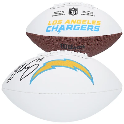 Ladd McConkey Los Angeles Chargers Autographed Wilson White Panel Football