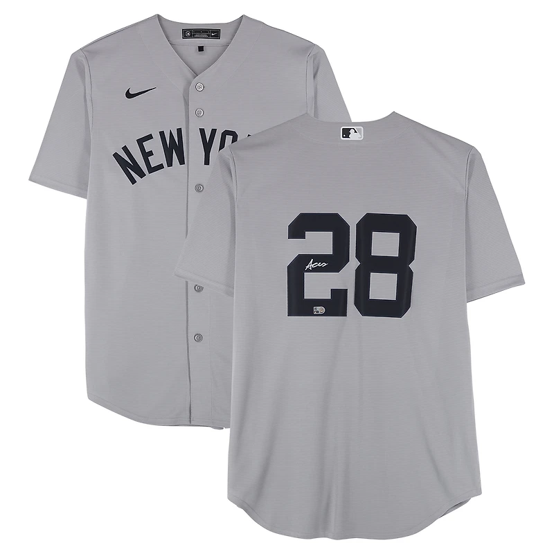 Austin Wells New York Yankees Autographed Gray Nike Replica Jersey