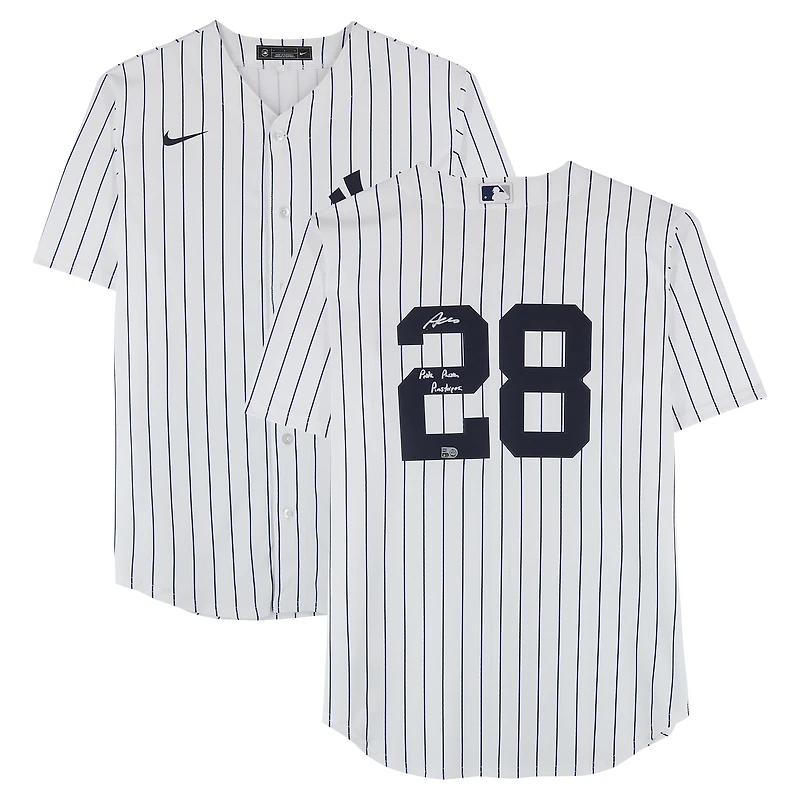 Austin Wells New York Yankees Autographed White Nike Replica Jersey with "Pride. Passion. Pinstripes." Inscription