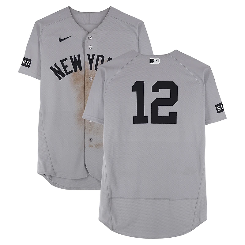 Trent Grisham New York Yankees Game-Used #12 Gray Jersey vs. San Francisco Giants on March 25, 2026