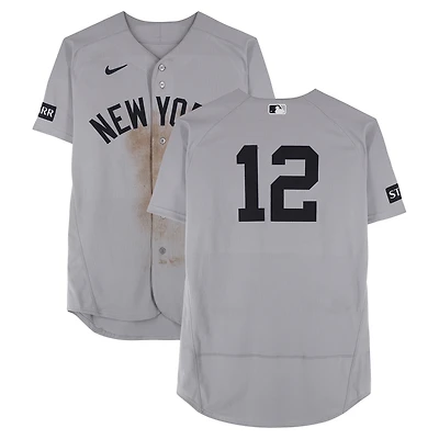 Trent Grisham New York Yankees Game-Used #12 Gray Jersey vs. San Francisco Giants on March 25, 2026