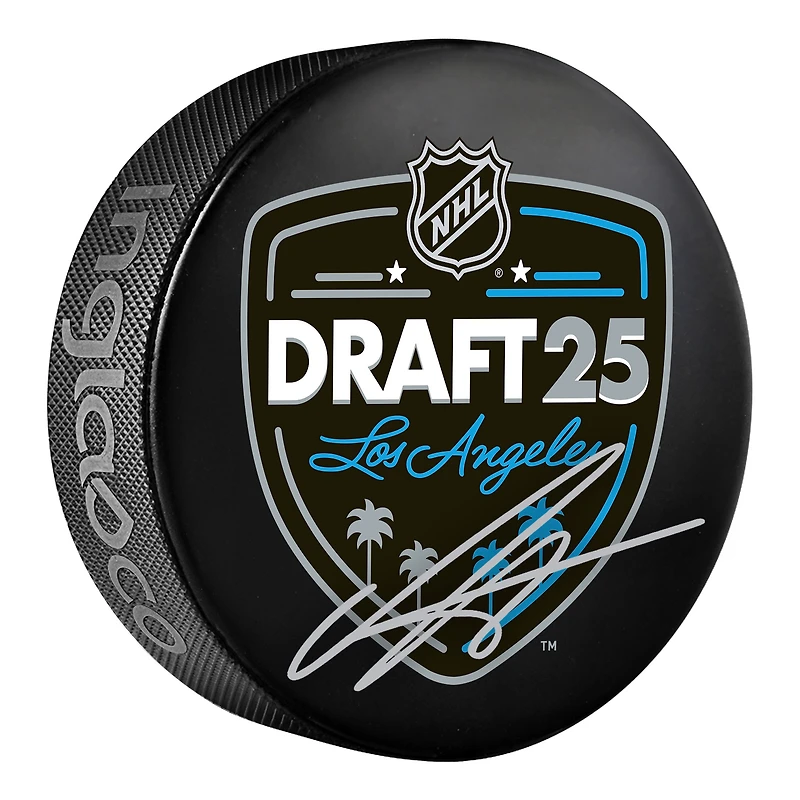 Anton Frondell Chicago Blackhawks Autographed 2025 NHL Draft Hockey Puck