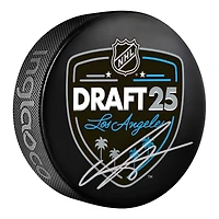 Anton Frondell Chicago Blackhawks Autographed 2025 NHL Draft Hockey Puck