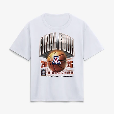 Women's White Arizona Wildcats 2026 NCAA Men's Basketball Tournament March Madness Final Four T-Shirt