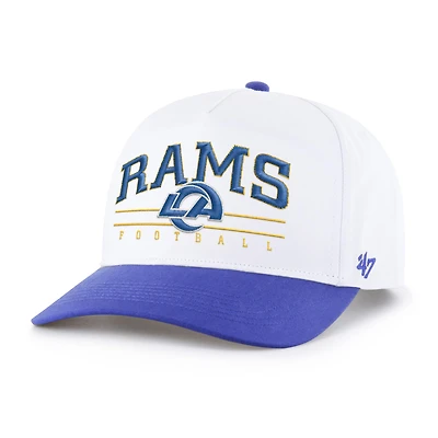 Men's '47 White/Royal Los Angeles Rams Relaxed Roscoe Hitch Adjustable Hat