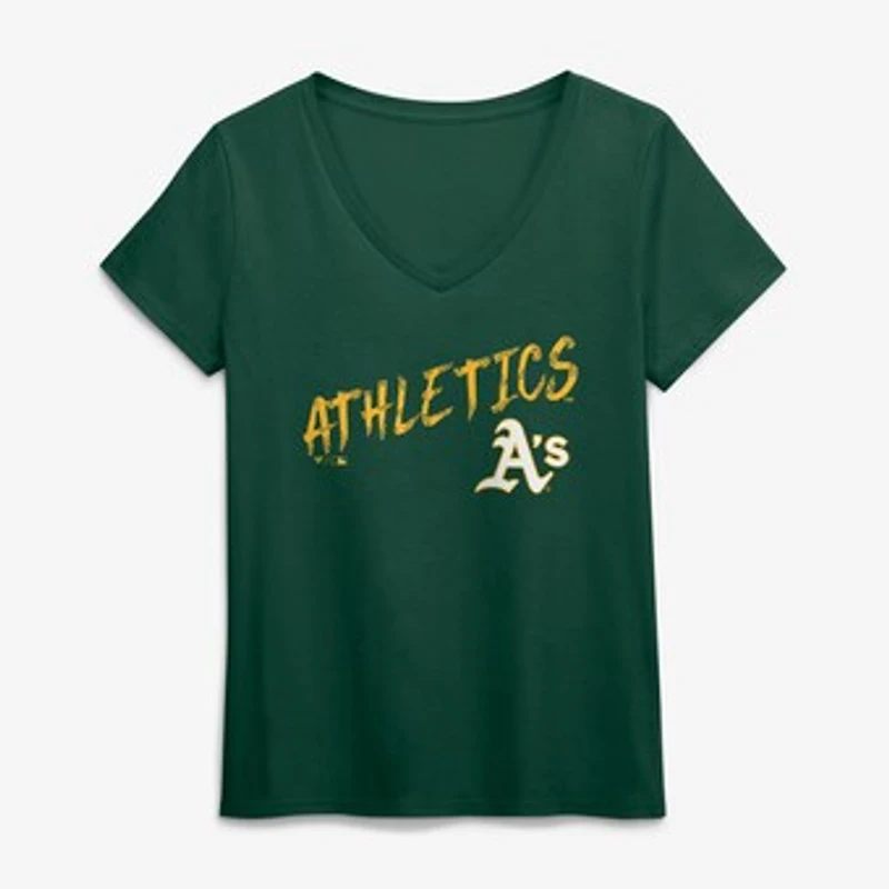 Women's Green Athletics Hustle V-Neck T-Shirt