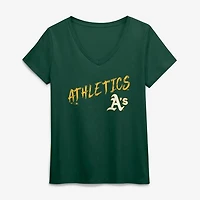 Women's Green Athletics Hustle V-Neck T-Shirt