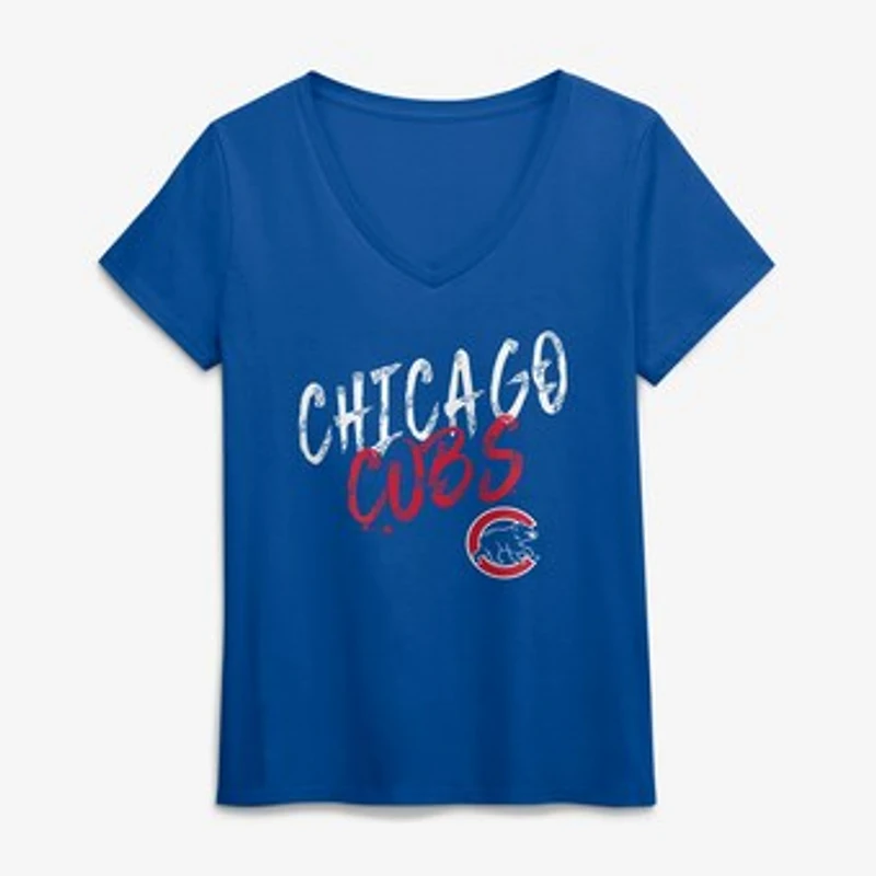 Women's Royal Chicago Cubs Hustle V-Neck T-Shirt