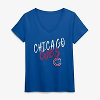 Women's Royal Chicago Cubs Hustle V-Neck T-Shirt