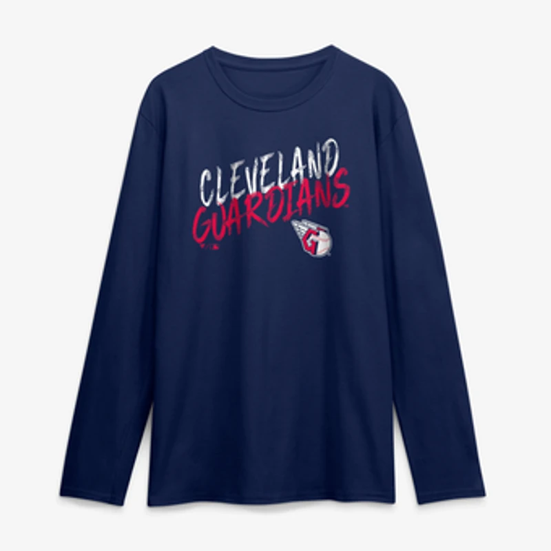Men's Navy Cleveland Guardians Hustle Long Sleeve T-Shirt