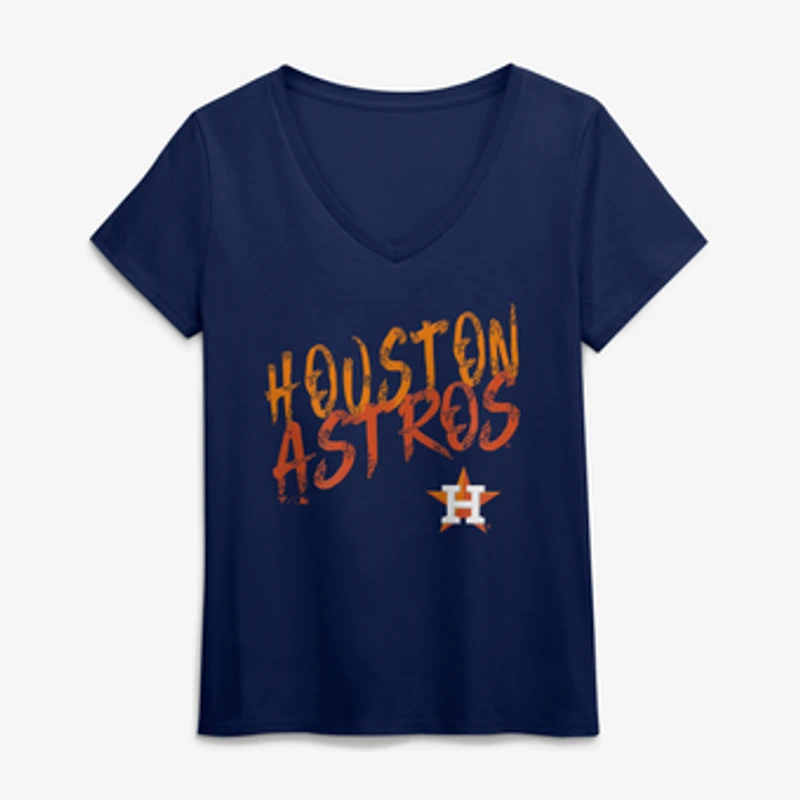 Women's Navy Houston Astros Hustle V-Neck T-Shirt