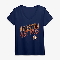 Women's Navy Houston Astros Hustle V-Neck T-Shirt