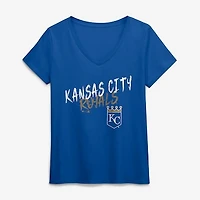 Women's Royal Kansas City Royals Hustle V-Neck T-Shirt