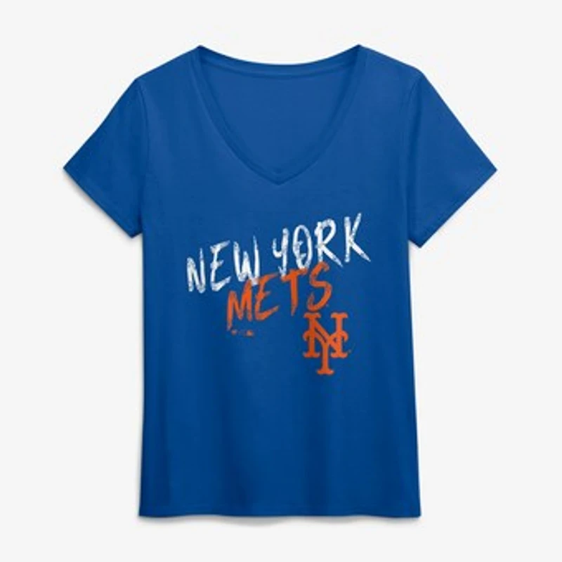 Women's Royal New York Mets Hustle V-Neck T-Shirt