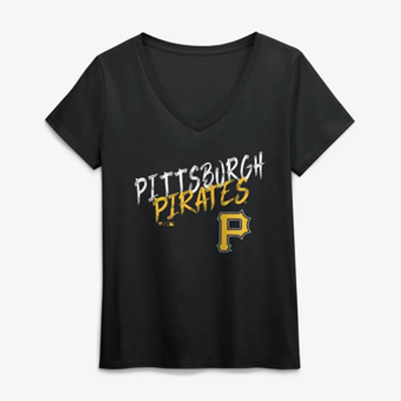 Women's Black Pittsburgh Pirates Hustle V-Neck T-Shirt