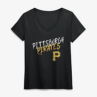 Women's Black Pittsburgh Pirates Hustle V-Neck T-Shirt