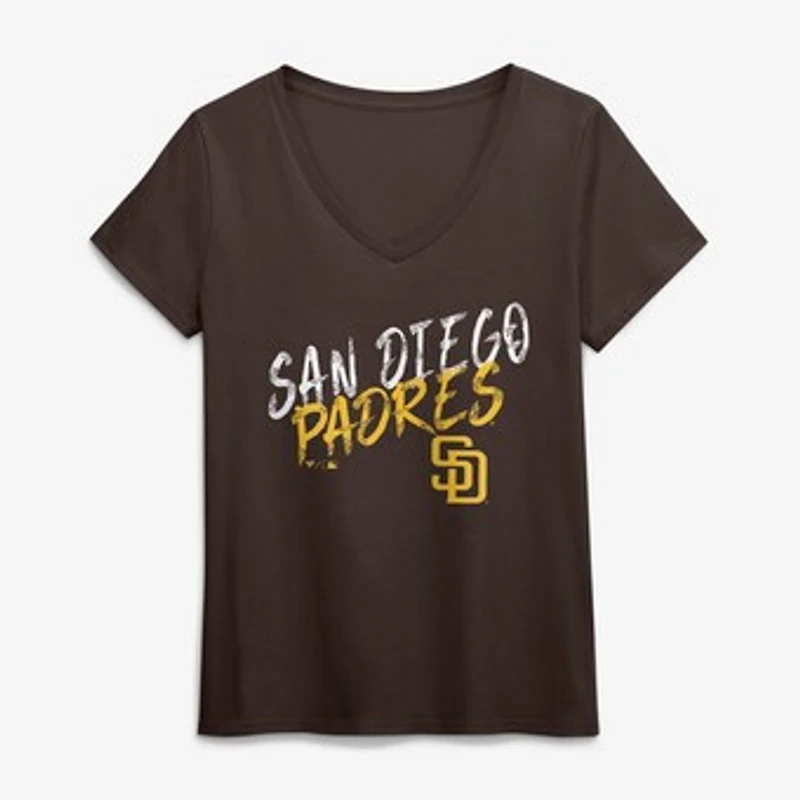 Women's Brown San Diego Padres Hustle V-Neck T-Shirt