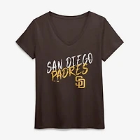 Women's Brown San Diego Padres Hustle V-Neck T-Shirt