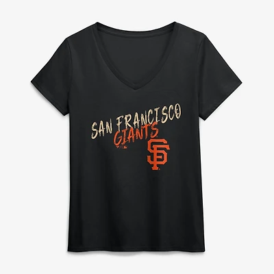 Women's Black San Francisco Giants Hustle V-Neck T-Shirt