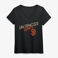 Women's Black San Francisco Giants Hustle V-Neck T-Shirt