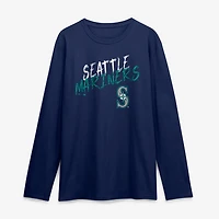 Men's Navy Seattle Mariners Hustle Long Sleeve T-Shirt