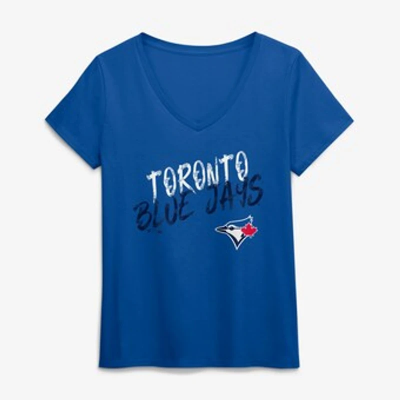 Women's Royal Toronto Blue Jays Hustle V-Neck T-Shirt