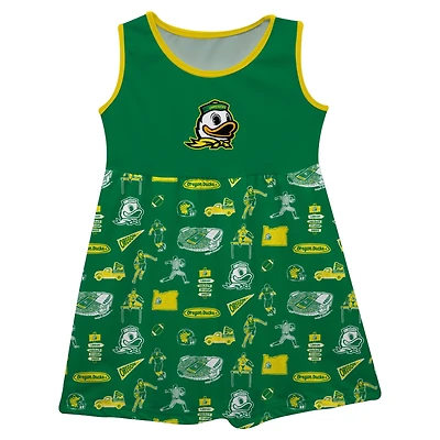 Girls Infant Vive La Fete Green Oregon Ducks Impressions Artwork Tank Top Dress