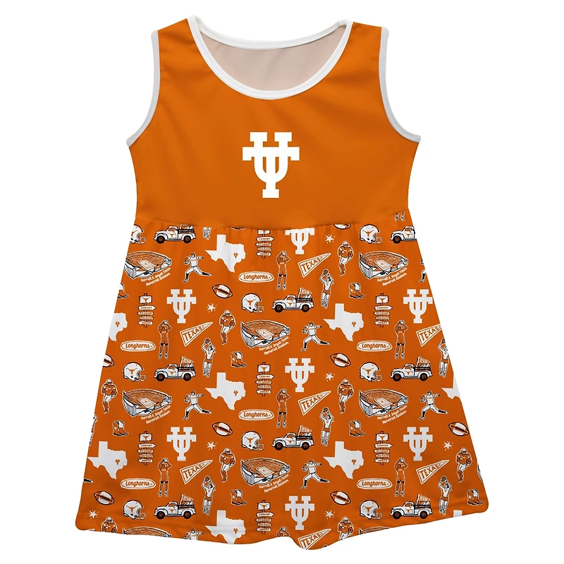 Girls Youth Vive La Fete Texas Orange Texas Longhorns Impressions Artwork Tank Top Dress