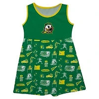 Girls Youth Vive La Fete Green Oregon Ducks Impressions Artwork Tank Top Dress