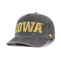 Men's '47  Charcoal Iowa Hawkeyes Reclaim Snow Wash Corduroy Hitch Adjustable Hat