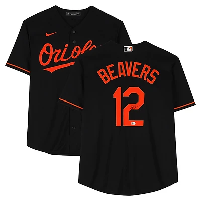 Dylan Beavers Baltimore Orioles Autographed Black Nike Replica Jersey