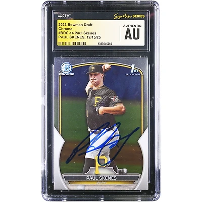 Paul Skenes Pittsburgh Pirates Autographed 2023 Topps Bowman Draft Chrome 1st Bowman #BDC-14 CGC Fanatics Witnessed Authenticated Card